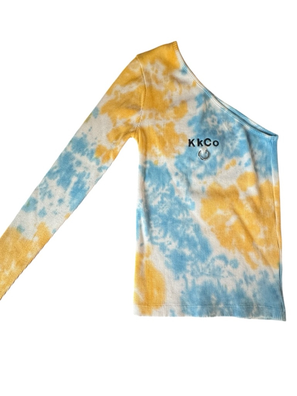 KKCo Top Women’s XS Tie-Dye Sleeve Tank Asymmetrical Ribbed Rib One Shoulder